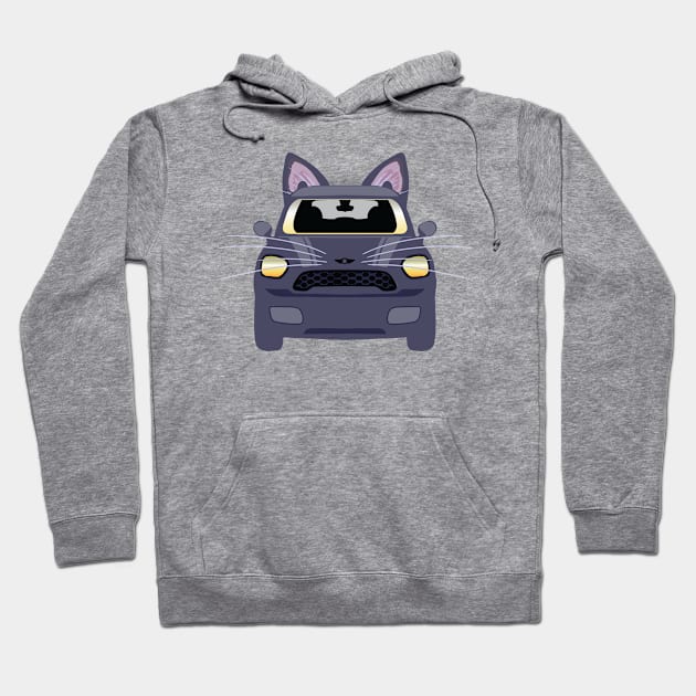 Mini Russian Blue Cat Car Hoodie by Keltaria